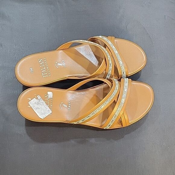 BRAND NEW ITALIAN SHOESMAKERS LOW WEDGE STYLE SLIP-ON SANDAL - Picture 6 of 14